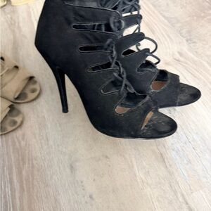 Chinese Laundry Black Lace-Up Heels